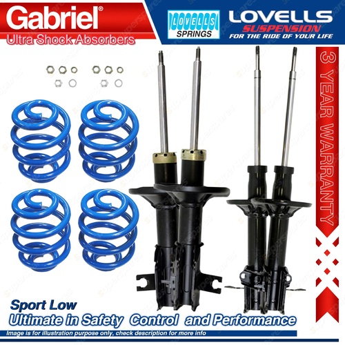 Front Rear Sport Low Gabriel Ultra Shocks + Coil Springs for Mazda 323 BA