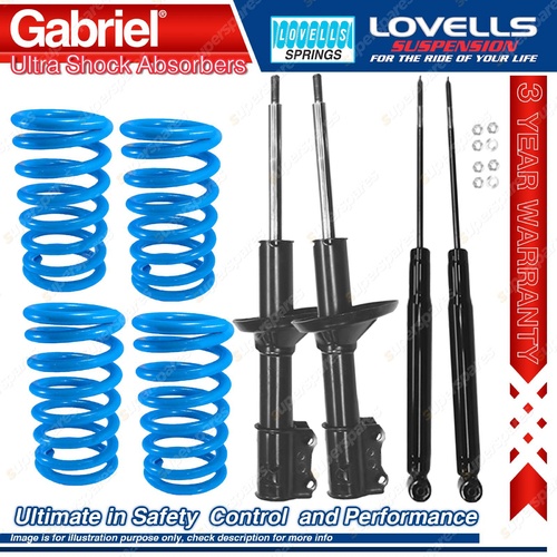 Front Rear Gabriel Ultra Shocks + Coil Springs for Volkswagen Golf III 1H VR6