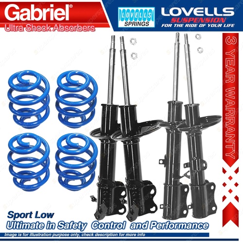 F + R Sport Low Gabriel Ultra Shocks + Coil Springs for Toyota Corolla AE112