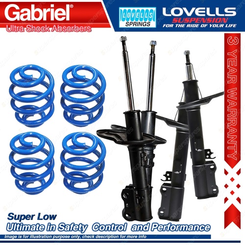 F + R Super Low Gabriel Ultra Shocks + Coil Springs for Toyota Avalon MCX10 I II