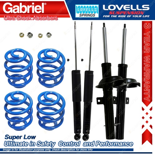 Front Rear Super Low Gabriel Ultra Shocks + Coil Springs for Ford Focus LR