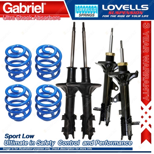 F+R Sport Low Gabriel Ultra Shocks Coil Springs for Hyundai Lantra J2 J3 Sedan