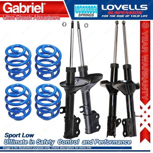 Front Rear Sport Low Gabriel Ultra Shocks + Coil Springs for Kia Shuma AFB