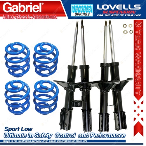 Front Rear Sport Low Gabriel Ultra Shocks + Coil Springs for Kia Mentor AFA