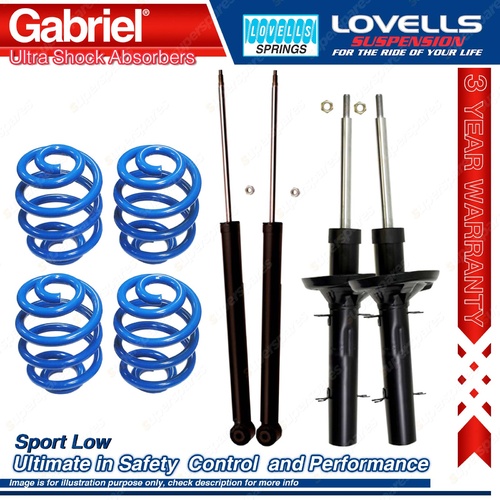 Front Rear Sport Low Gabriel Ultra Shocks Coil Springs for Audi A3 Series 8L