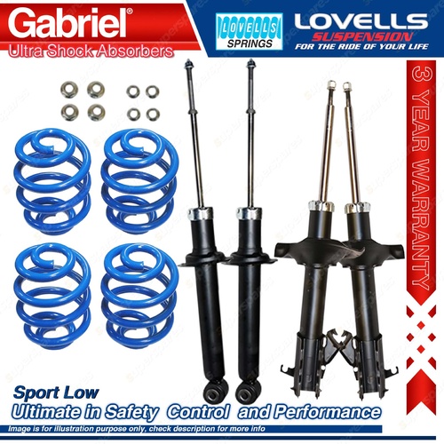 F + R Sport Low Gabriel Ultra Shocks Coil Springs for Nissan Maxima A33 01-03