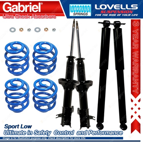 Front Rear Sport Low Gabriel Ultra Shocks + Coil Springs for Kia Rio BC 00-02