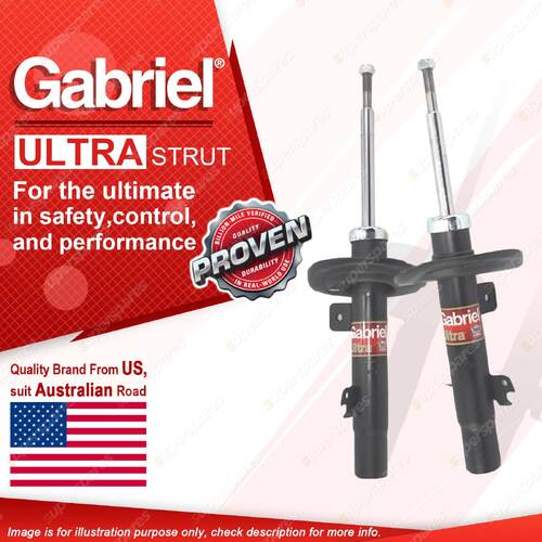 Front Gabriel Ultra Strut Shock Absorbers for Peugeot 207 07-14 47mm diam strut