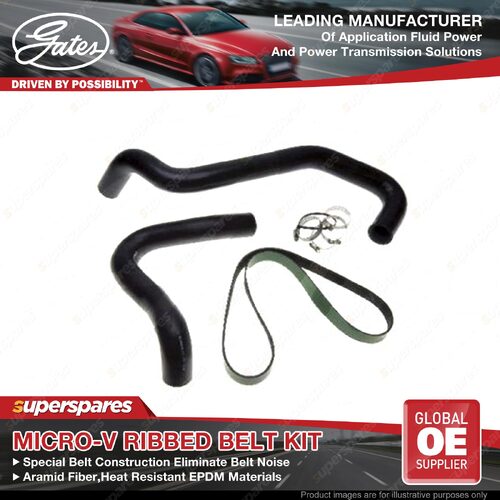 Gates Alt Micro-V Ribbed Belt Kit for Ford F250 Ute 7.3L 154kW 1996-2003