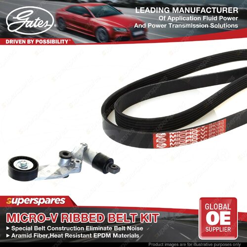 Gates Alt Micro-V Ribbed Belt Kit for Toyota Corolla ZZE122 1ZZ-FE 1.8L