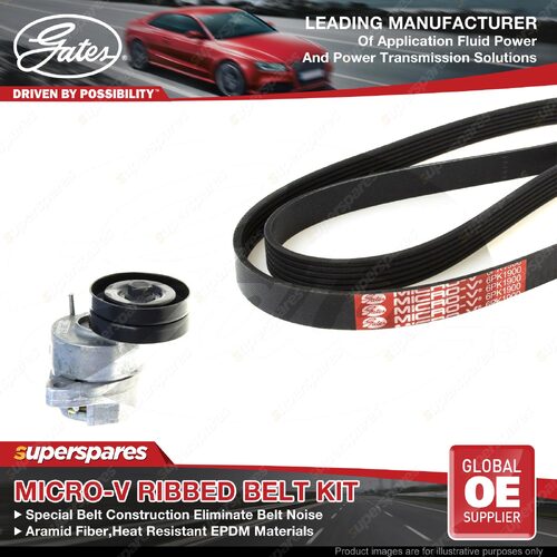 Gates Alt Micro-V Ribbed Belt Kit for Holden Astra TR Calibra YE Vectra JS JR