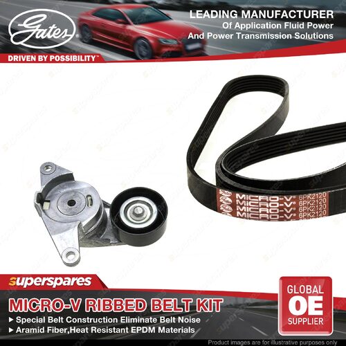 Gates Alt Micro-V Ribbed Belt Kit for Holden Commodore VE Statesman WM 3L 3.6L