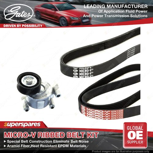 Gates Aircon Compressor Micro-V Belt Kit for Ford Focus LT LS LV AODE AODB 2.0L