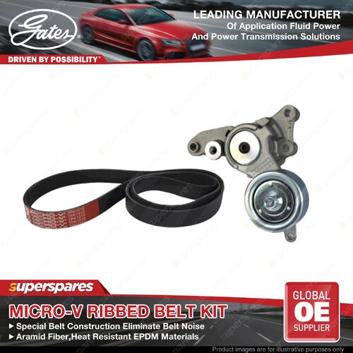 Gates Alt Micro-V Ribbed Belt Kit for Toyota Hilux KUN26 KUN16 1KD-FTV 3.0L