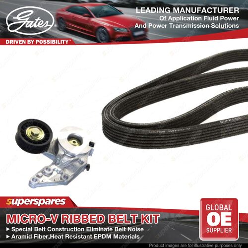 Gates Alt Micro-V Ribbed Belt Kit for VW Golf MK IV 1J1 1J5 Bora Multivan Sharan