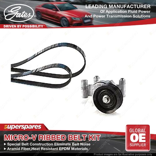 Gates Alt Micro-V Ribbed Belt Kit for Mazda 3 BK Axela BK12 2.0L 104kW 110kW
