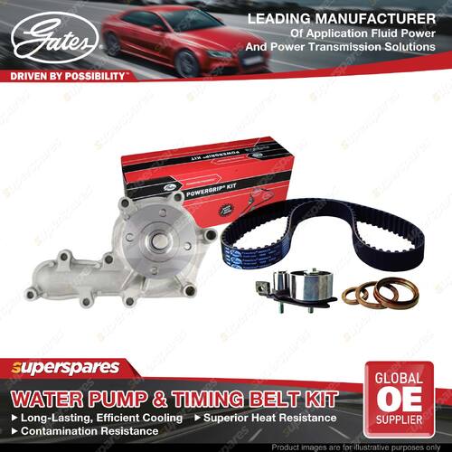 Gates Water Pump & Timing Belt Kit for Toyota Landcruiser HDJ80 HZJ80 PZJ 70 73