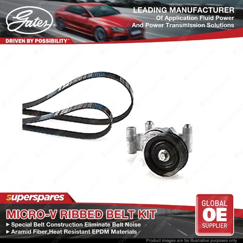 Gates Alternator & Aircon Compressor Micro-V Drive Belt Kit for Mazda 3 BL12