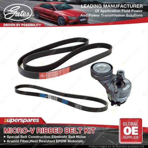 Gates Micro-V Ribbed Belt Kit for Holden Barina TM Cruze JH 1.6L 85KW 1.8L 104KW