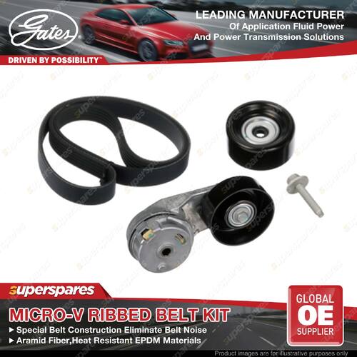 Gates Micro-V Ribbed Belt Kit for Opel Insignia G09 2.0L 162KW A20NFT 2010-2011