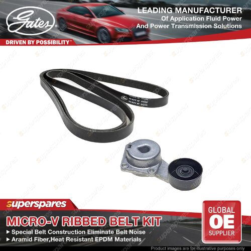 Gates Micro-V Ribbed Belt Kit for Ford Falcon FG 5.4L 290KW X8R 2008-2014