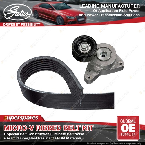 Gates Micro-V Ribbed Belt Kit for Honda Accord Euro CL CN CR-V Re 2.4L 2003-2012