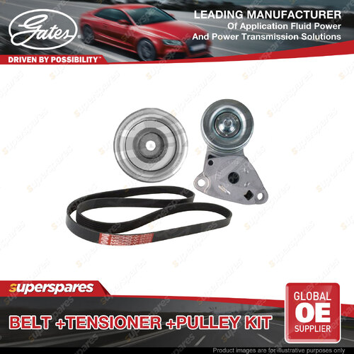 Gates Belt & Tensioner & Pulley for Mitsubishi Triton KB4T MN 2.5L 2009-2015