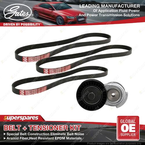 Gates Belt & Tensioner Kit for Peugeot 306 NFZ NFT 1.6L 65kW TU5JP 1993-2000