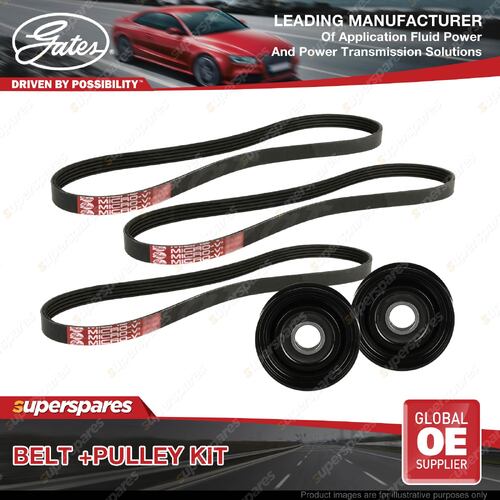 Gates Belt & Pulley Kit for Mazda B-series B2600 UN1 2.6L 92kW G6Y1 1999-2006