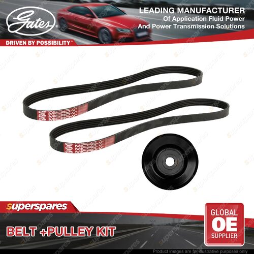 Gates Belt & Pulley Kit for Mitsubishi Pajero V88W V98W 3.2L 4M41R 2007-2014