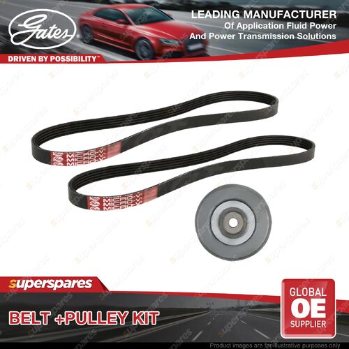 Gates Belt & Pulley Kit for Mitsubishi Pajero V25W V45W 3.5L 143kW 6G74SOHC