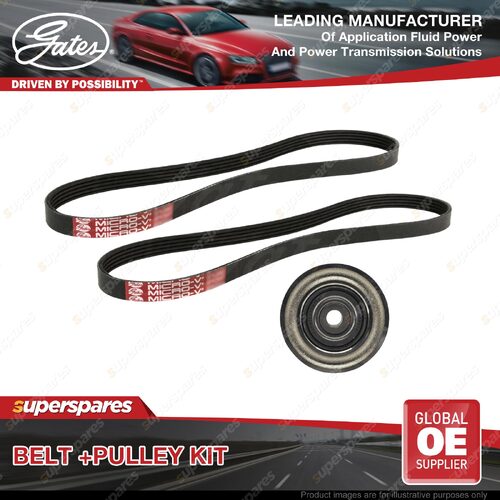 Gates Belt & Pulley Kit for Mitsubishi Triton KK1T KK2T 2.4L 133kW 4N15 2015-On