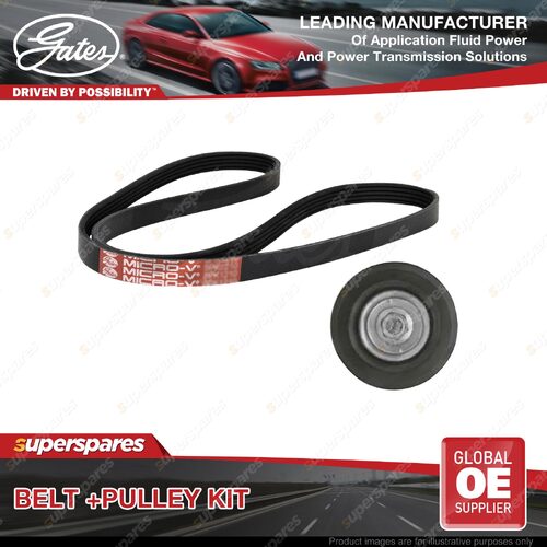 Gates Belt & Pulley Kit for Toyota Landcruiser Prado TRJ120 2.7L 120kW 2TRFE