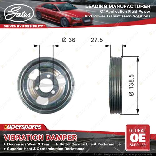 Gates Harmonic Balancer for Peugeot 207 308 508 SW 3008 5008 5F 5G L35 L45 M45