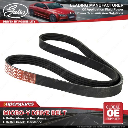 Gates Alternator Micro-V Drive Belt for Land Rover Freelander L314 1.8L With A/C