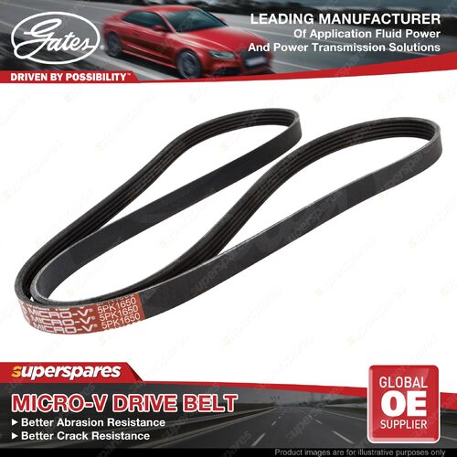 Gates Alternator Micro-V Drive Belt for Holden Astra BK Spark MP 1.4L FWD Petrol