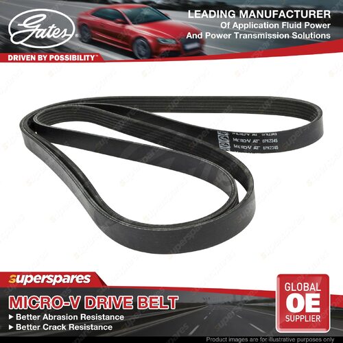 Gates Incl. Guide Pulley Micro-V Drive Belt for Saab 9-5 YS3E 2.0L 2.3L