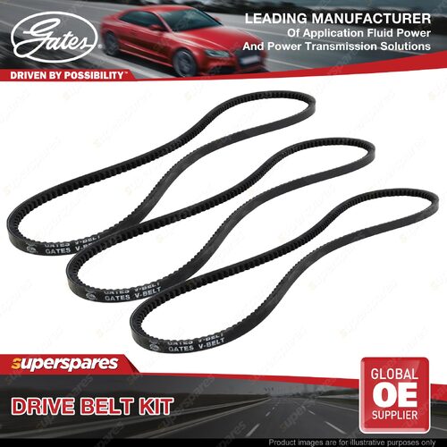 Gates A/C & Alt & P/S Drive Belt Kit for Toyota 4 Runner RN130 2.4L 22R 75kW