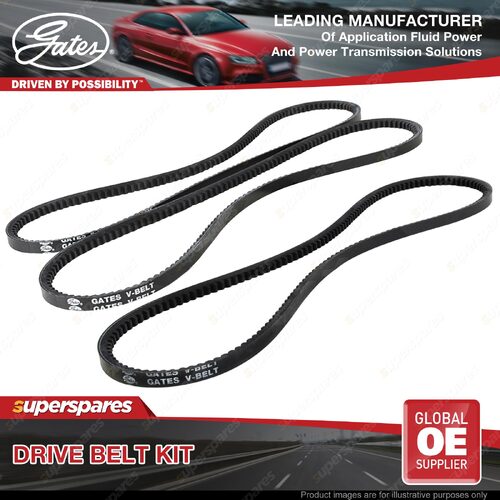 Gates A/C & Alt Drive Belt Kit for Toyota Coaster B2 B3 4.2L 1H-Z 1987-1993