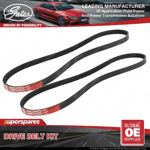 Gates A/C & Alternator Drive Belt Kit for Holden Barina MF MH 1.3L