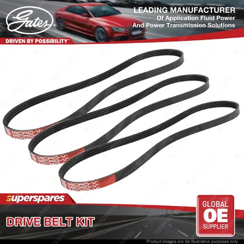 Gates A/C & Alt & P/S Drive Belt Kit for Daihatsu Charade G100 G101 G102