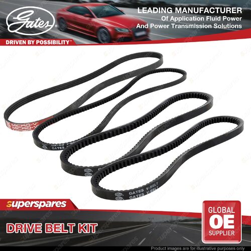 Gates A/C & Alternator Drive Belt Kit for Ford Laser KE 1.6L 61kW 10/87-04/90