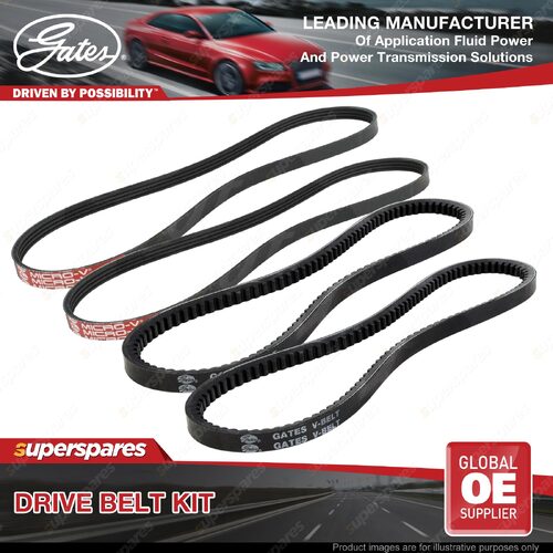 Gates A/C & Alt & P/S Drive Belt Kit for Toyota Hilux YN85 YN90 1.8L 2Y 61kW