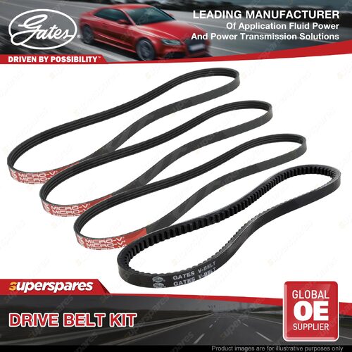 Gates A/C & Alt & P/S Drive Belt Kit for Mitsubishi Pajero NH NJ NK NL 3.5L