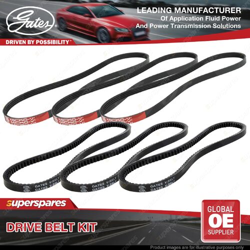 Gates A/C & Alt & P/S Drive Belt Kit for Toyota Hilux RZN147 2.0L 1RZ-E 81kW