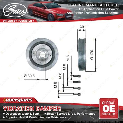 Gates Harmonic Balancer for Saab 9-3 9-5 YS3E YS3F 1.9L 2006-2015