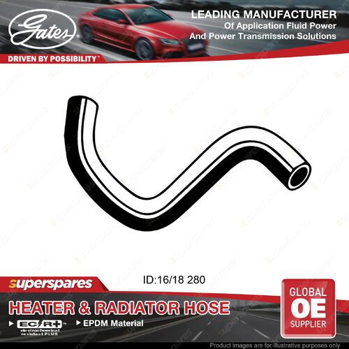 Gates Heater Hose for Mazda Eunos 121 DB 1.3L B3 1990-97 Length 280mm