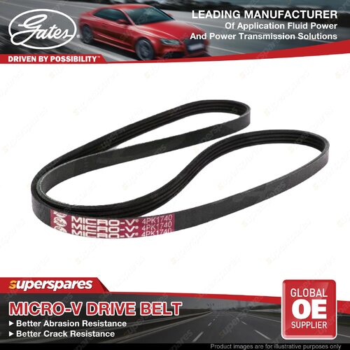 Gates Alternator Micro-V Belt for Chevrolet Astro 05 06 4.3L 119KW Length 1740mm