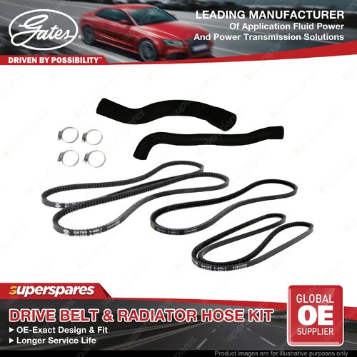 Gates Drive Belt & Radiator Hose Kit for Nissan Patrol Y61 GR GU 4.5 145KW 97-01