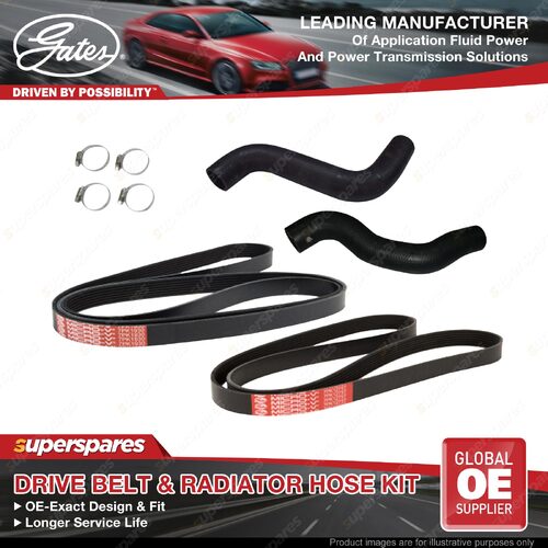 Gates Drive Belt & Radiator Hose Kit for Nissan Navara D40 2.5 106KW 128KW 05-18